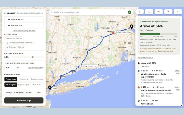 Route planning for a five-year-old battery