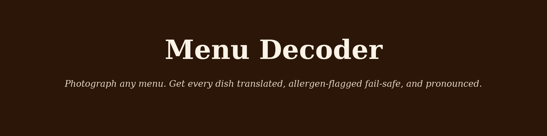Menu Decoder