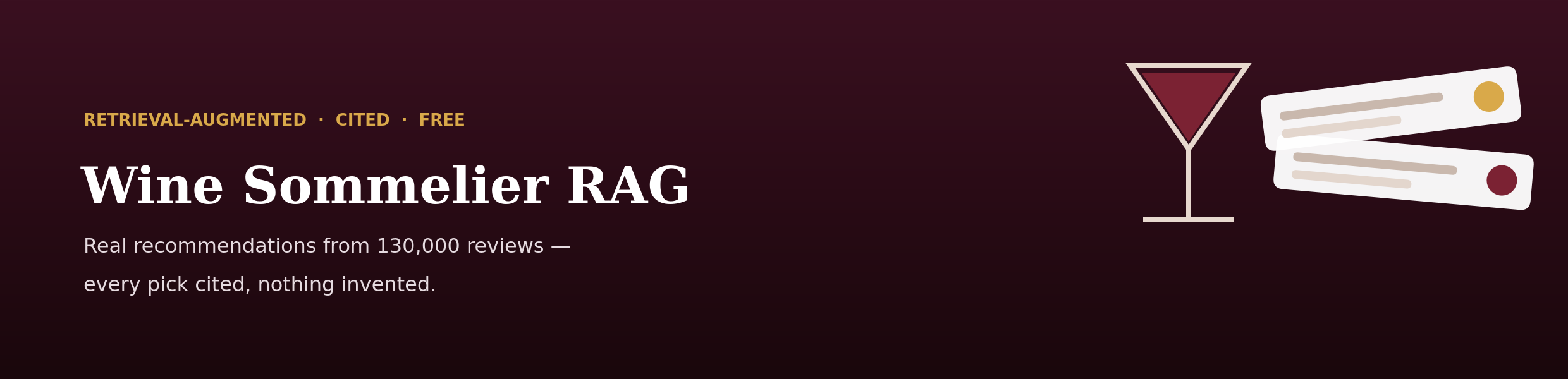 Wine Sommelier RAG banner artwork.